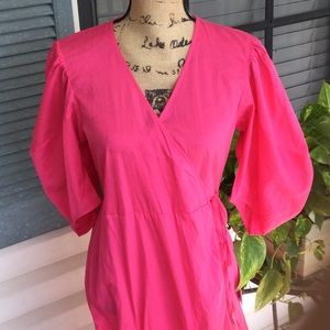 RHODE wrap midi dress